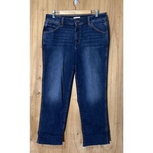 M Jeans by Maurices Mid Rise Original Fit Distressed Straight Crop Jean Size 14